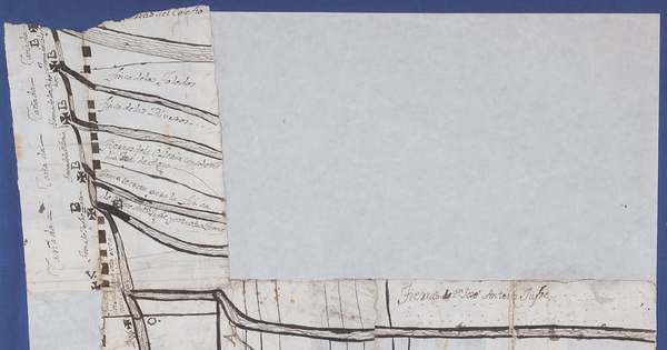 Plano del reparto de aguas del sector de calles Alameda, Carmen y Portugal, Santiago, 1794