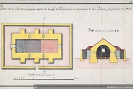 Plano de un almacen a prueba capaz de 600 qqs de polvora ...año 1796