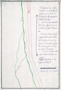 Diseño de los tajamares en la parte litigiosa formado a discrecion de un poco mas o menos, 1802