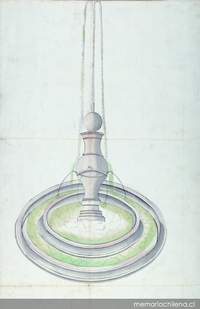 Plano proyecto de pilón de agua para La Cañada, Santiago, 1806