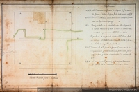 Plano de acequias entre calles la Merced, La Cañada y cerro Santa Lucía, Santiago, 1807