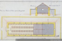 Plano de un almacén de pólvora capaz 2.000 quintales, Santiago, 1810