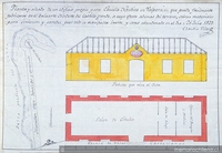 Planta y alzado de un edificio propio para Escuela Nautica en Valparaíso, 1820