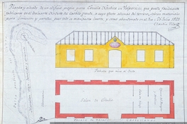 Planta y alzado de un edificio propio para Escuela Nautica en Valparaíso, 1820