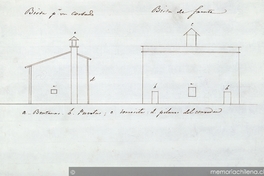 Plano perfiles de un vivac construido en el puente Cal y Canto, Santiago, 1829