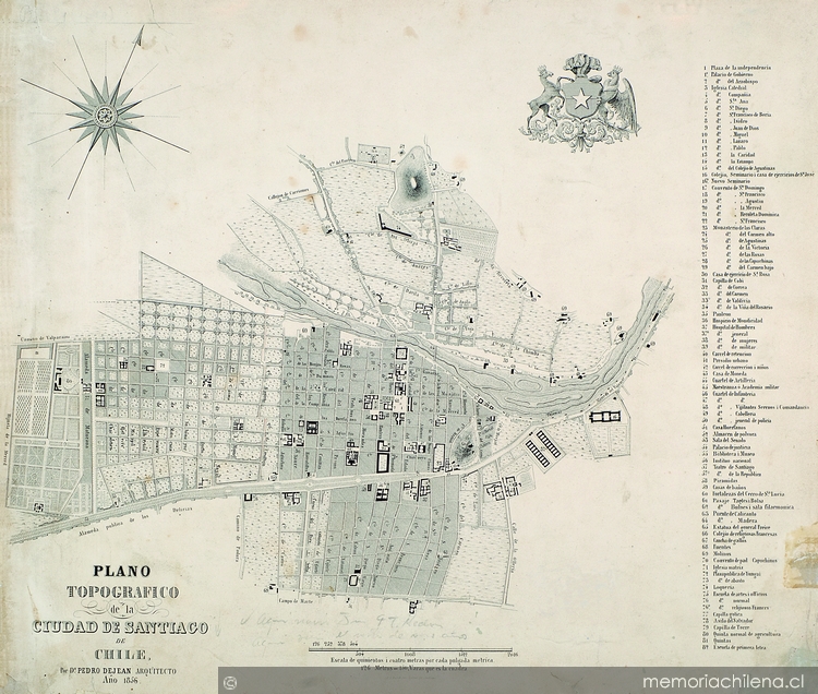 Plano topográfico de la ciudad de Santiago de Chile [mapa]