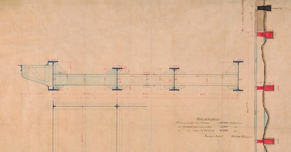 Plano del Puente de Bello, Santiago, 1883