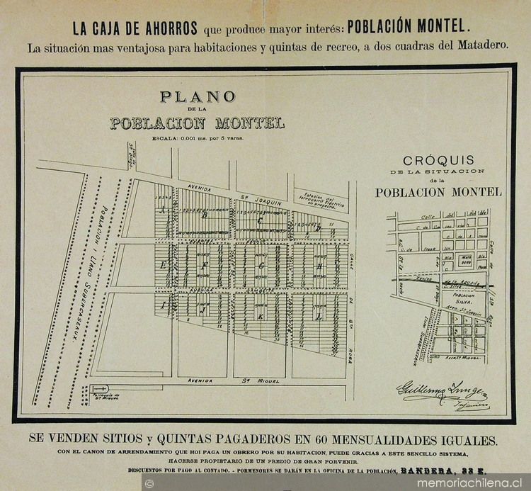 Plano de la población Montel