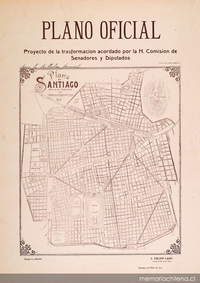 Plano de Santiago según el proyecto de transformación, 1912