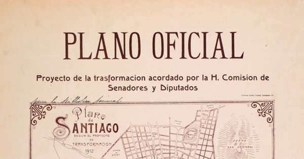 Plano de Santiago según el proyecto de transformación, 1912