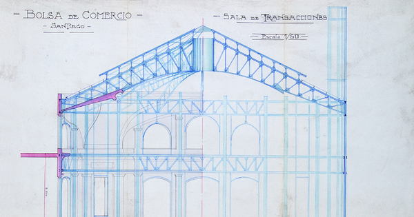 Bolsa de Comercio de Santiago. Sala de transacciones, 1914