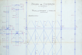 Bolsa de Comercio en Santiago: pilar de fachada y tabique, 1914