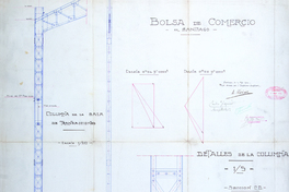 Bolsa de Comercio de Santiago: Columna de la sala de transacciones, 1914