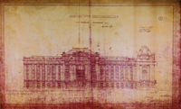 Archivos Nacionales: fachada principal, Santiago, 1918