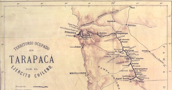 Territorio ocupado en Tarapacá por el ejército chileno [mapa]