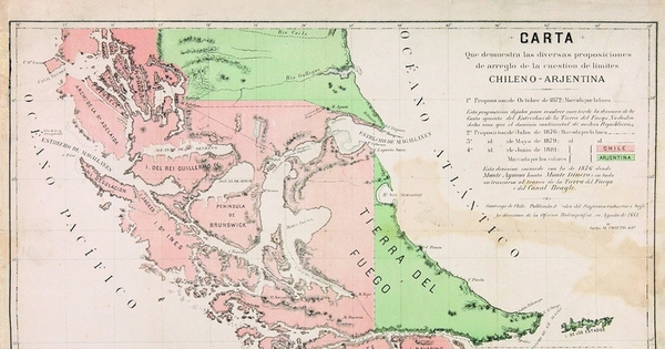 Carta que demuestra las diversas proposiciones de arreglo de la cuestión de límites chileno-arjentina, 1881