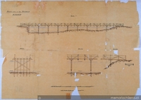 Plano de Puente sobre el río Traiguén, 1887