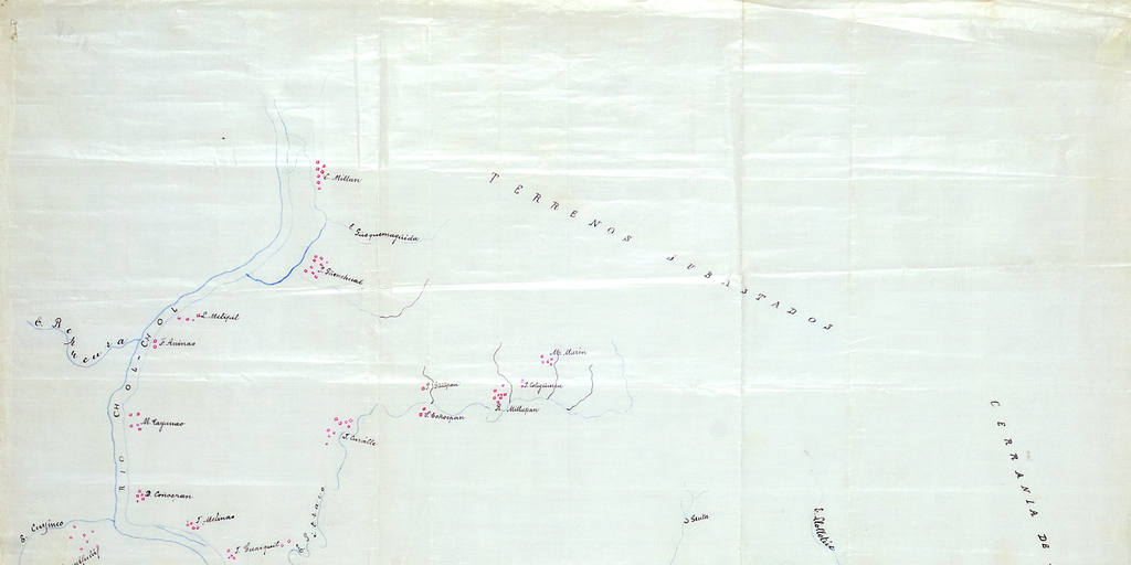 Croquis de los terrenos que ocupan los indígenas radicados por la comisión de títulos en octubre i noviembre, 1890