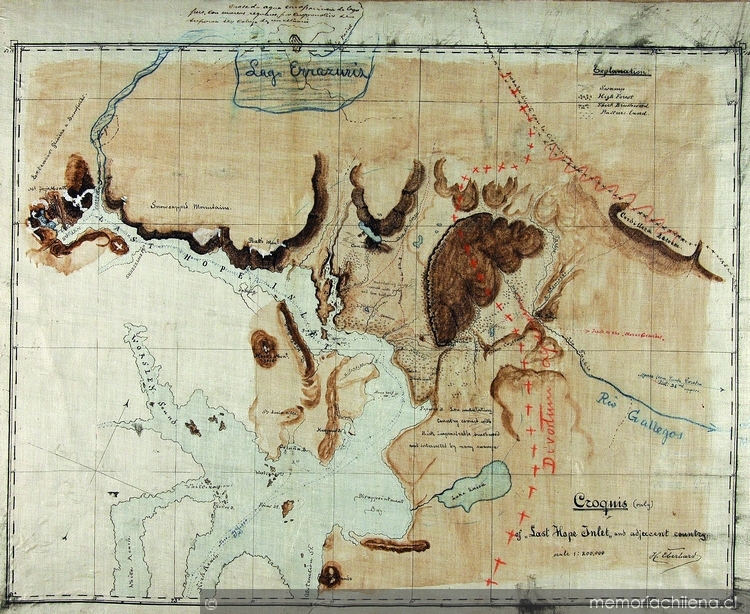 Croquis of "Last Hape Inlet" and adyacent country, 1895