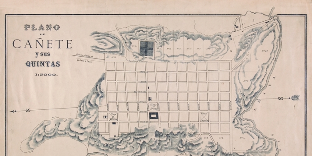 Plano de la ciudad de Cañete y sus quintas [mapa]