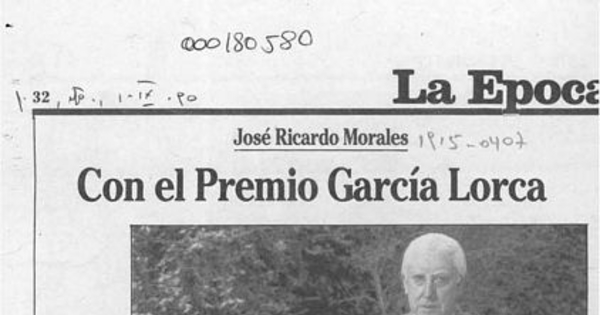 Con el Premio García Lorca