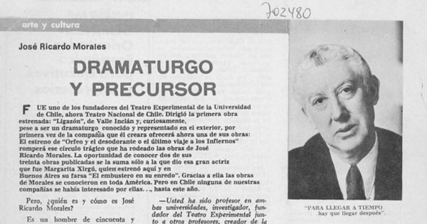 Dramaturgo y precursor