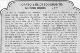 Orfeo y el desodorante, mucho ruido -- ¿Y?