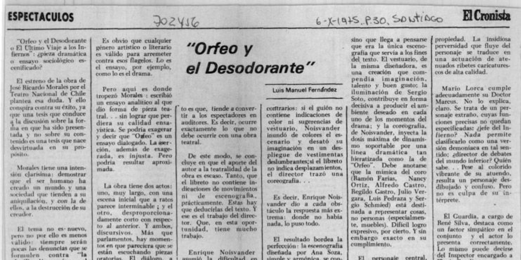 Orfeo y el desodorante