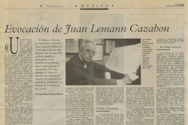 Evocación de Juan Lémann Cazabon