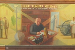 José Toribio Medina, benefactor de la Biblioteca Nacional, pintura de Camilo Mori