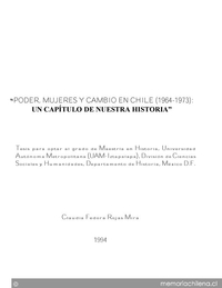 Poder, mujeres y cambio en Chile (1964-1973): un capítulo de nuestra historia