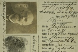 Cédula de identidad de Rodolfo Lenz otorgada por la República de Chile, 1925