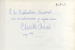 Dedicatoria de Claudio Arrau, 1984