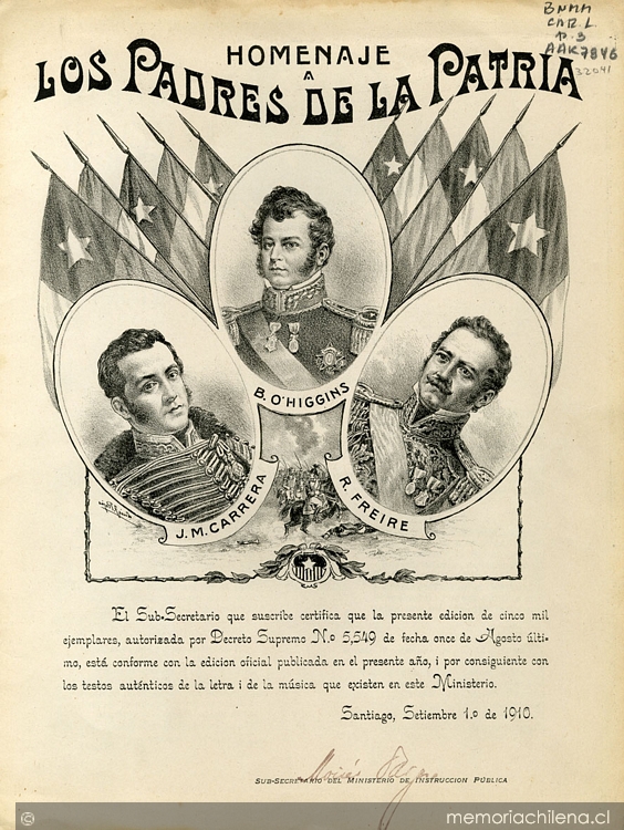 Homenaje a los Padres de la Patria, 1910