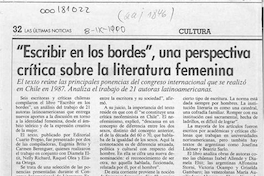 "Escribir en los bordes", una perspectiva crítica sobre la literatura femenina