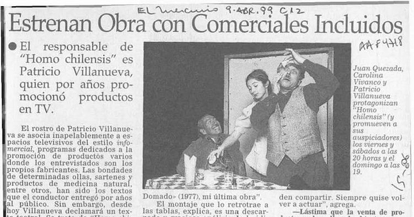 Estrenan obra con comerciales incluídos
