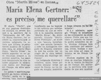 María Elena Gertner, "si es preciso me querellaré"