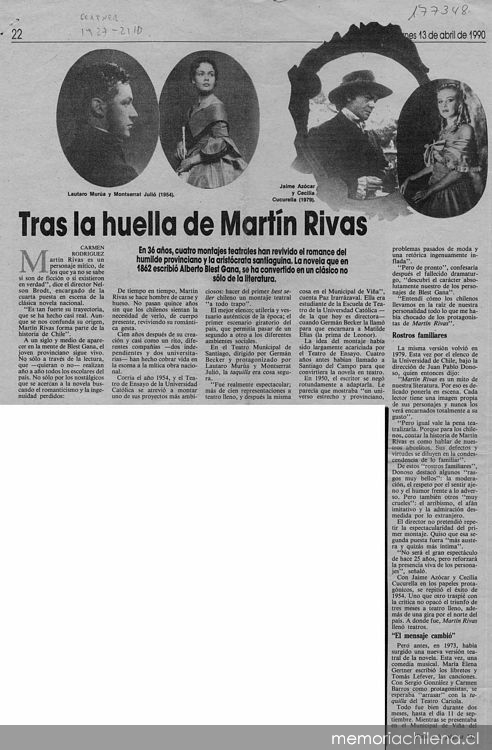 Tras la huella de Martín Rivas