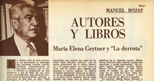 María Elena Gertner y "La derrota"