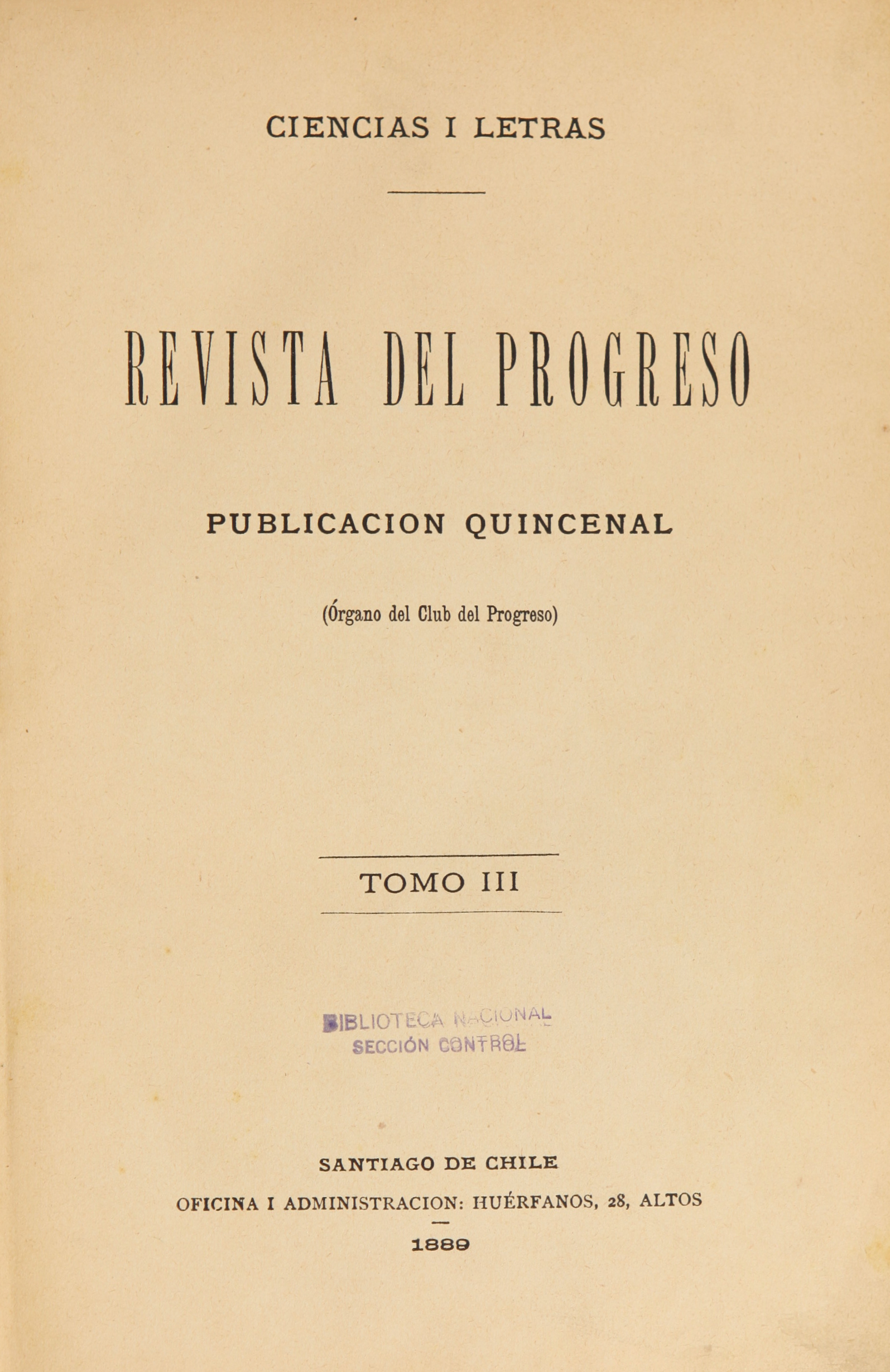 Revista del Progreso. Tomo III (1889)