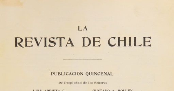 La Revista de Chile: tomo 1