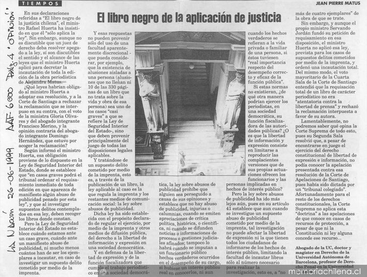 El libro negro de la aplicación de justicia