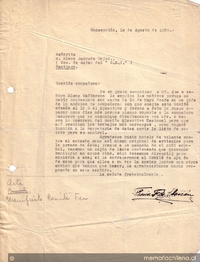 Correspondencia de la Secretaria General del Movimiento Pro-Emancipación de las Mujeres de Chile (MEMCH), Elena Caffarena, agosto-octubre, 1938