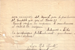 Correspondencia de la Secretaria General del Movimiento Pro-Emancipación de las Mujeres de Chile (MEMCH), Elena Caffarena, enero-febrero, 1939