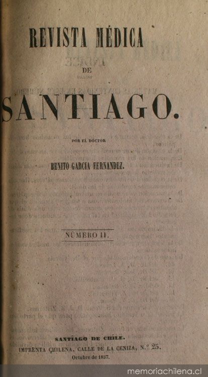 Revista médica de Santiago: n° II, 1857