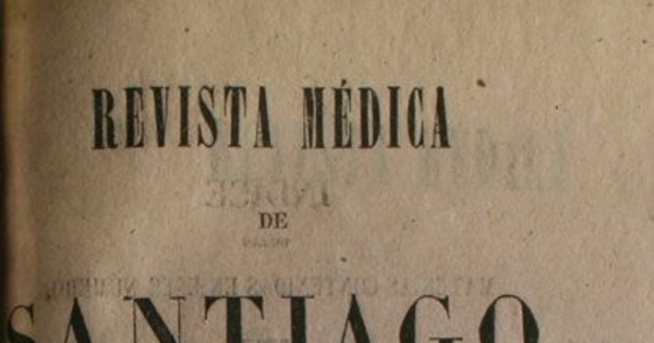Revista médica de Santiago: n° II, 1857
