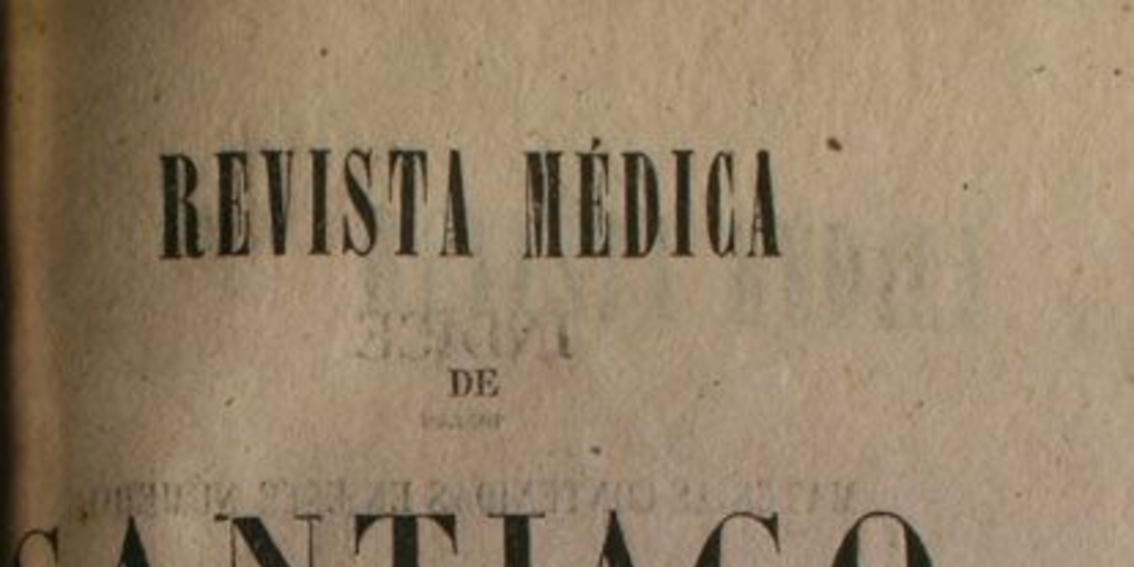 Revista médica de Santiago: n° II, 1857