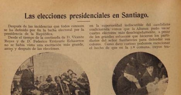 Las elecciones presidenciales en Santiago