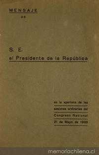 Mensaje de S. E. el Presidente de la República en la apertura de las sesiones ordinarias del Congreso Nacional