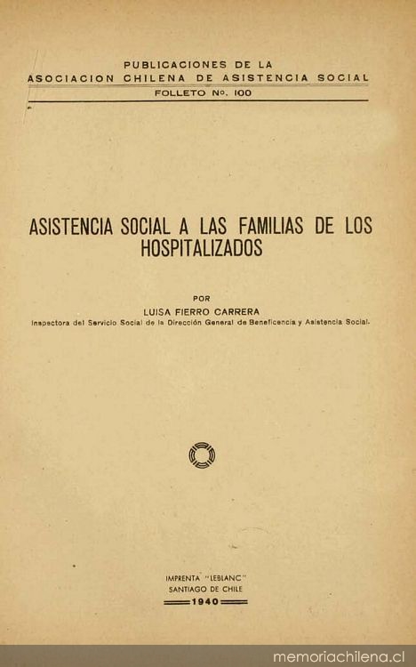 Asistencia social a las familias de los hospitalizados